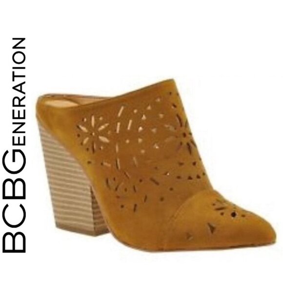 NIB ~ BCBG CARMEN LASERCUT MULES sz 10 - Picture 1 of 11